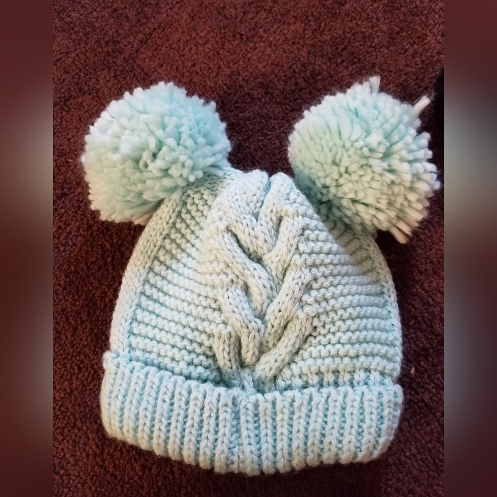 Children's place girl's winter fleece knit hat  mint green